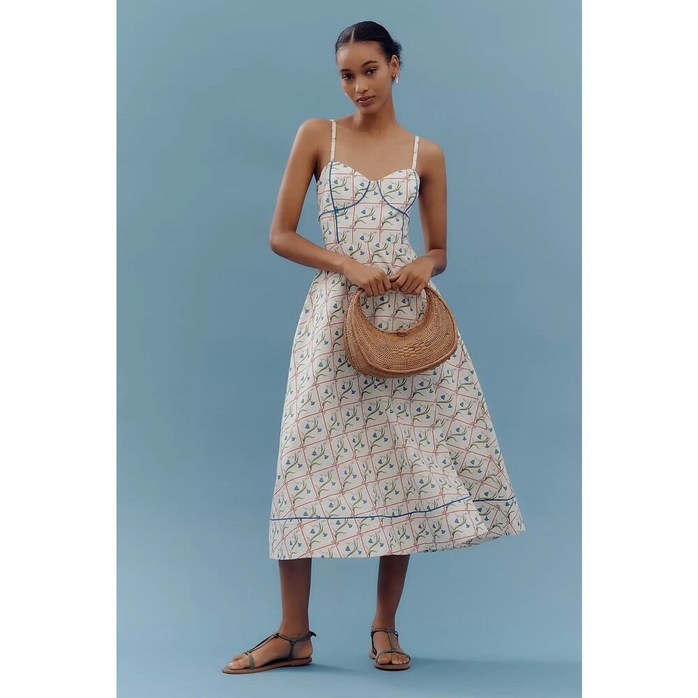 NWT Rachel Antonoff Harper Linen Cotton Midi Dress 1X Anthropologie